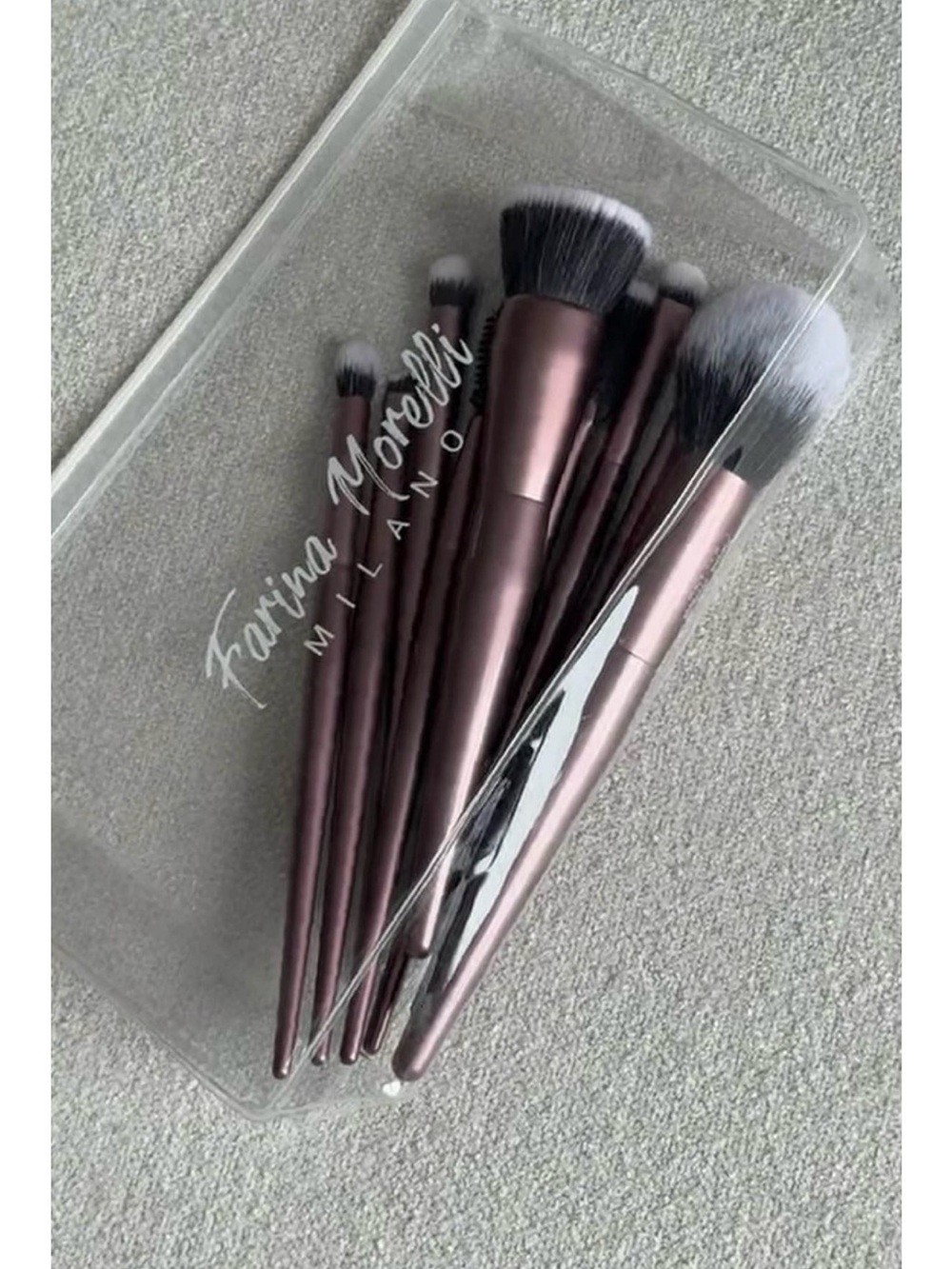 Farina Morelli Milano 10-piece make up brush set + travel pouch - NEW, never use
